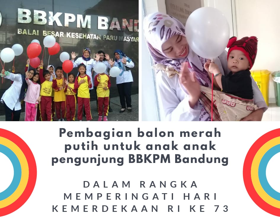 Pembagian balon merah putih untuk anak-anak pengunjung BBKPM Bandung